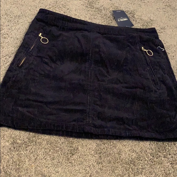 Navy blue textured skirt - Picture 1 of 2